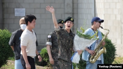 Jin oldest member of BTS finishes army service in South Korea