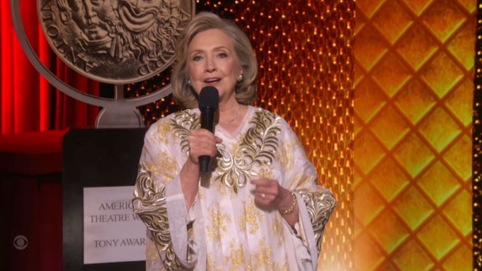 Hillary Clinton Receives Standing Ovation at Tony Awards