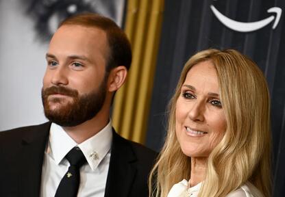 Celine Dion shares sweet moment with son at premiere