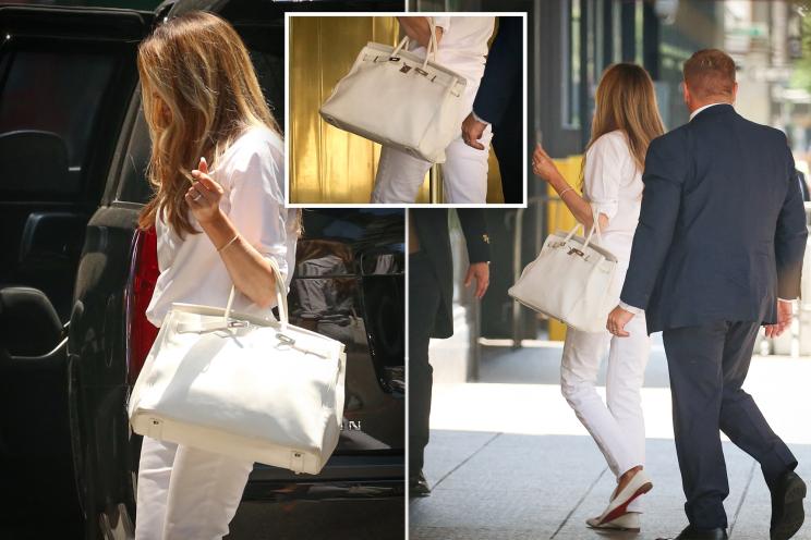 Melania Trump Seen in NYC with $33K Bag as Donald Campaigns