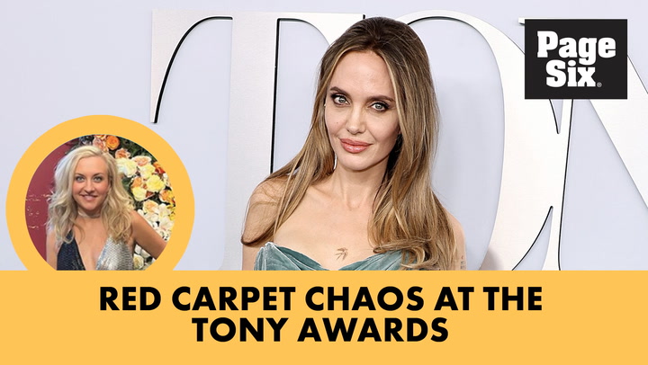 Red Carpet Chaos at Tony Awards Angelina Jolie Waits