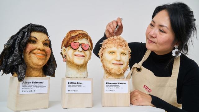 Woman Crafts Celebrity Busts from Sushi