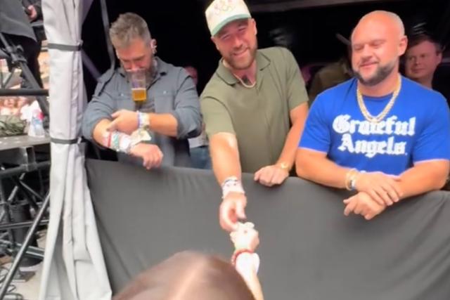 Young Girl Trades Friendship Bracelets at Taylor Swift’s Eras Tour Stop in London with Travis and Jason Kelce: See Video