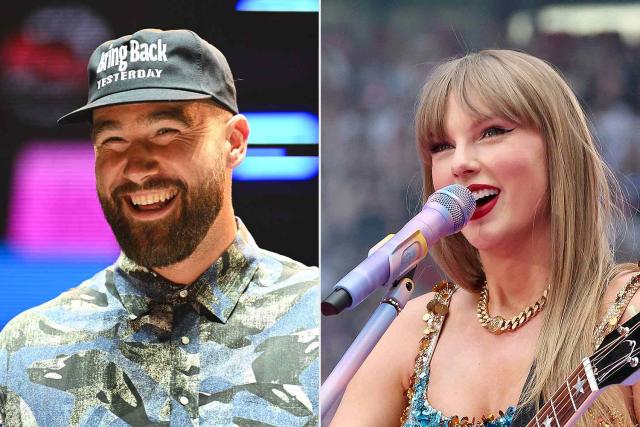 Travis Kelce Adorably Gestures to Taylor Swift and Himself During ‘Lover’ at London Performance