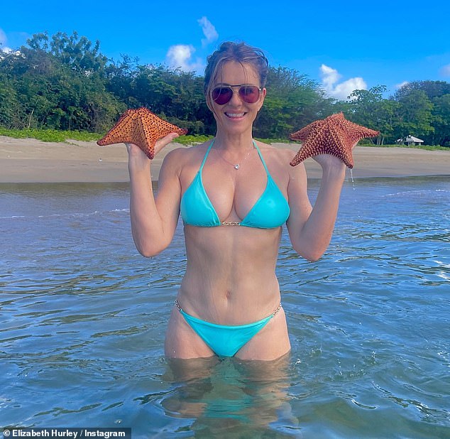 Elizabeth Hurley Wows in Stunning Bikini During Tropical Vacation