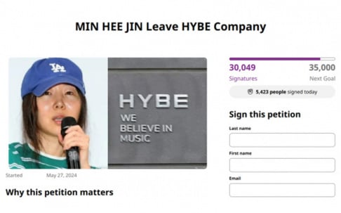 000 signatures urging Min Hee Jin’s departure from HYBE