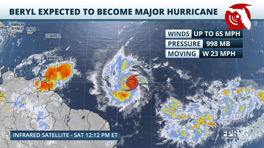 Beryl forecast to be a major hurricane as it moves through Windward Islands