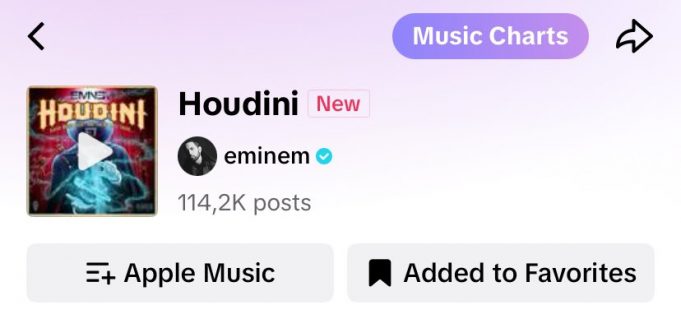 Eminem “Houdini” First Week Numbers and Chart Positions